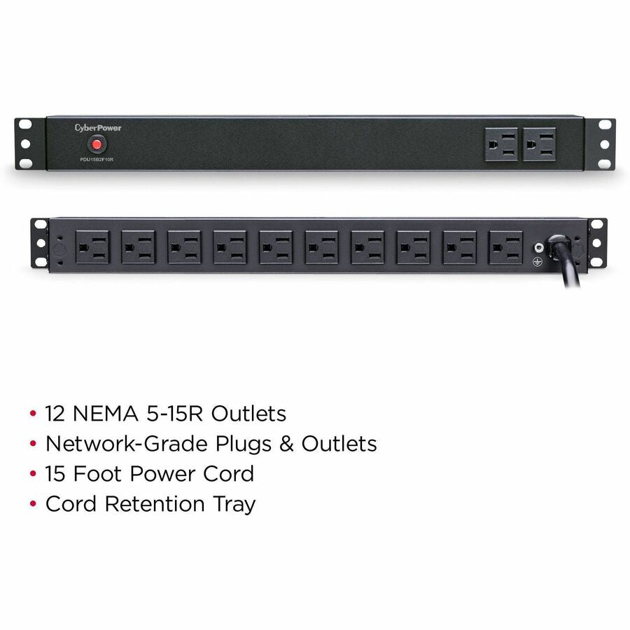 CyberPower PDU15B2F10R 100 - 125 VAC 15A Basic PDU PDU15B2F10R