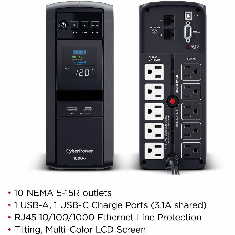 CyberPower CP1000PFCLCD PFC Sinewave UPS Systems CP1000PFCLCD