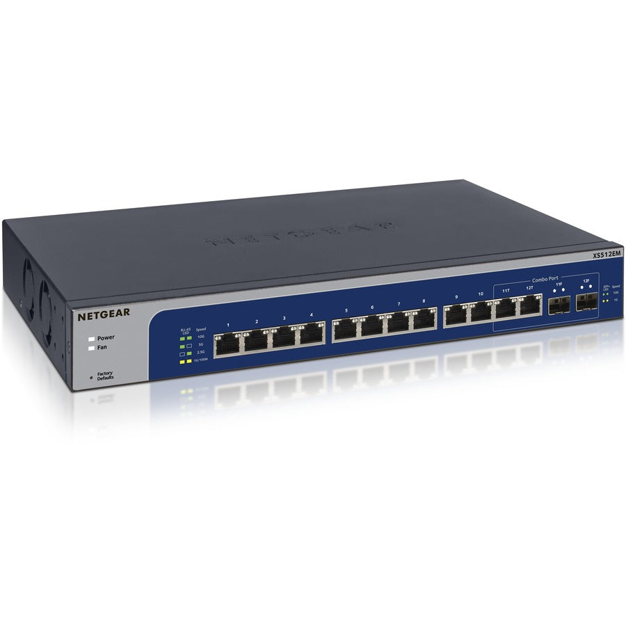 Netgear 12-Port 10-Gigabit/Multi-Gigabit Ethernet Smart Managed Plus Switch (XS512EM) XS512EM-100NAS