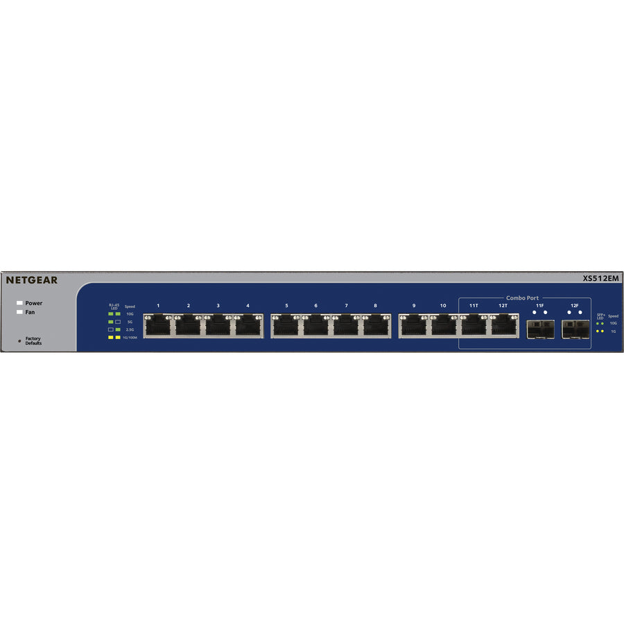 Netgear 12-Port 10-Gigabit/Multi-Gigabit Ethernet Smart Managed Plus Switch (XS512EM) XS512EM-100NAS