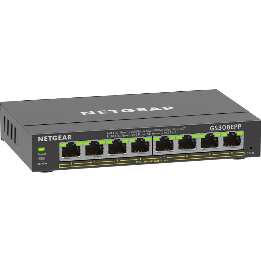 Netgear 8-Port Gigabit Ethernet PoE+ Smart Managed Plus Switch GS308EPP-100NAS