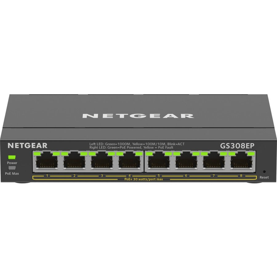 Netgear 8-Port Gigabit Ethernet PoE+ Smart Managed Plus Switch GS308EP-100NAS