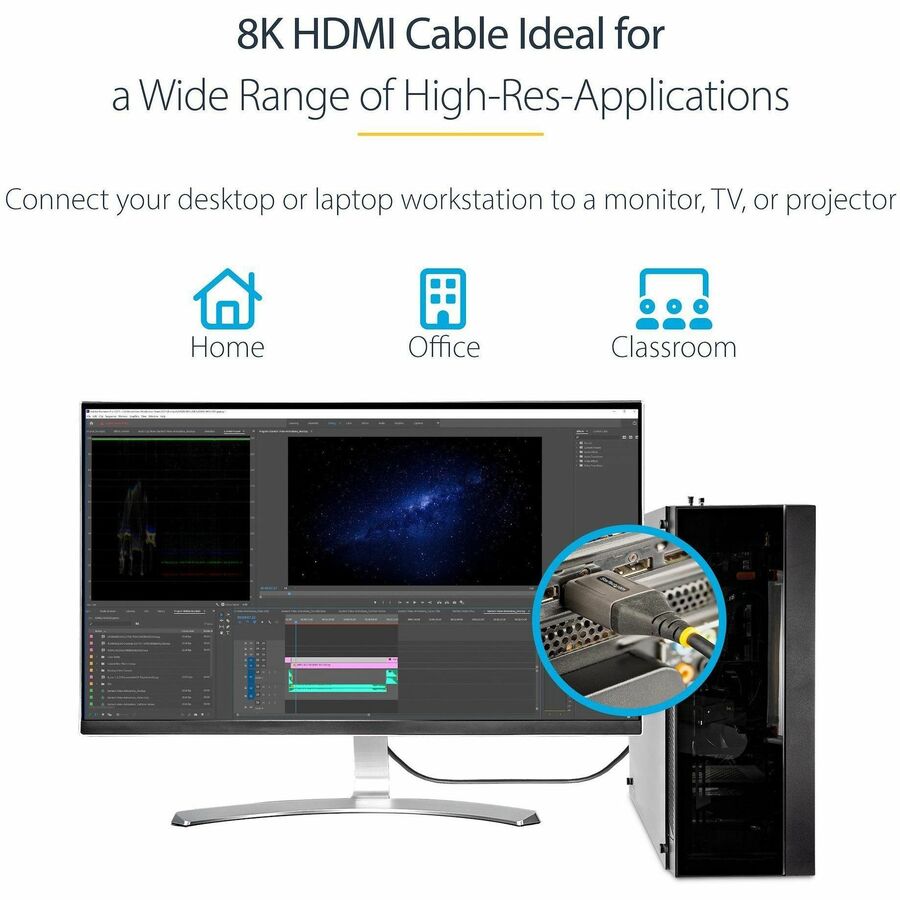 3ft/1m HDMI 2.1 Cable, Certified Ultra High Speed HDMI Cable 48Gbps, 8K 60Hz/4K 120Hz HDR10+, 8K HDMI Cable, Monitor/Display HDMM21V1M