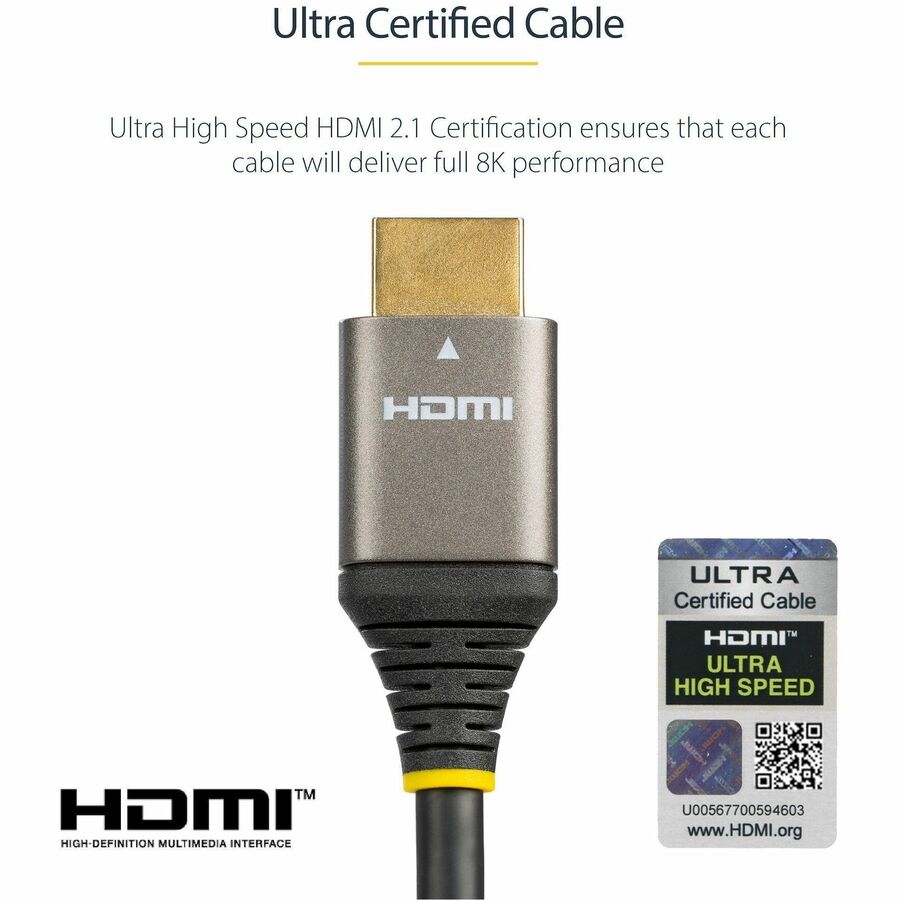 3ft/1m HDMI 2.1 Cable, Certified Ultra High Speed HDMI Cable 48Gbps, 8K 60Hz/4K 120Hz HDR10+, 8K HDMI Cable, Monitor/Display HDMM21V1M