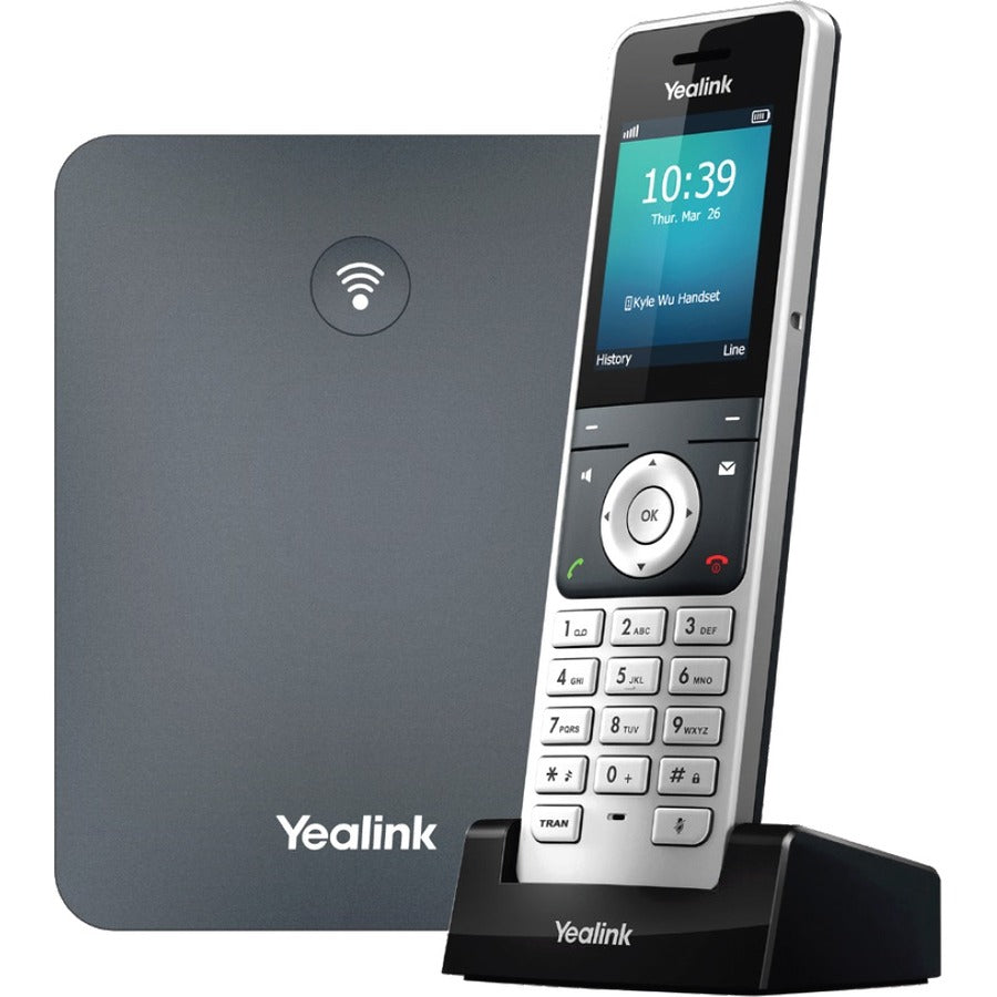 Yealink W76P IP Phone - Cordless - Corded - DECT - Wall Mountable, Desktop - Alabaster Silver, Classic Gray 1302024