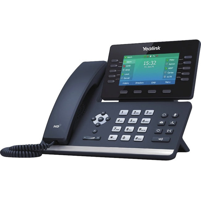 Yealink SIP-T54W IP Phone - Corded/Cordless - Corded/Cordless - Bluetooth, Wi-Fi - Wall Mountable, Desktop - Classic Gray 1301081