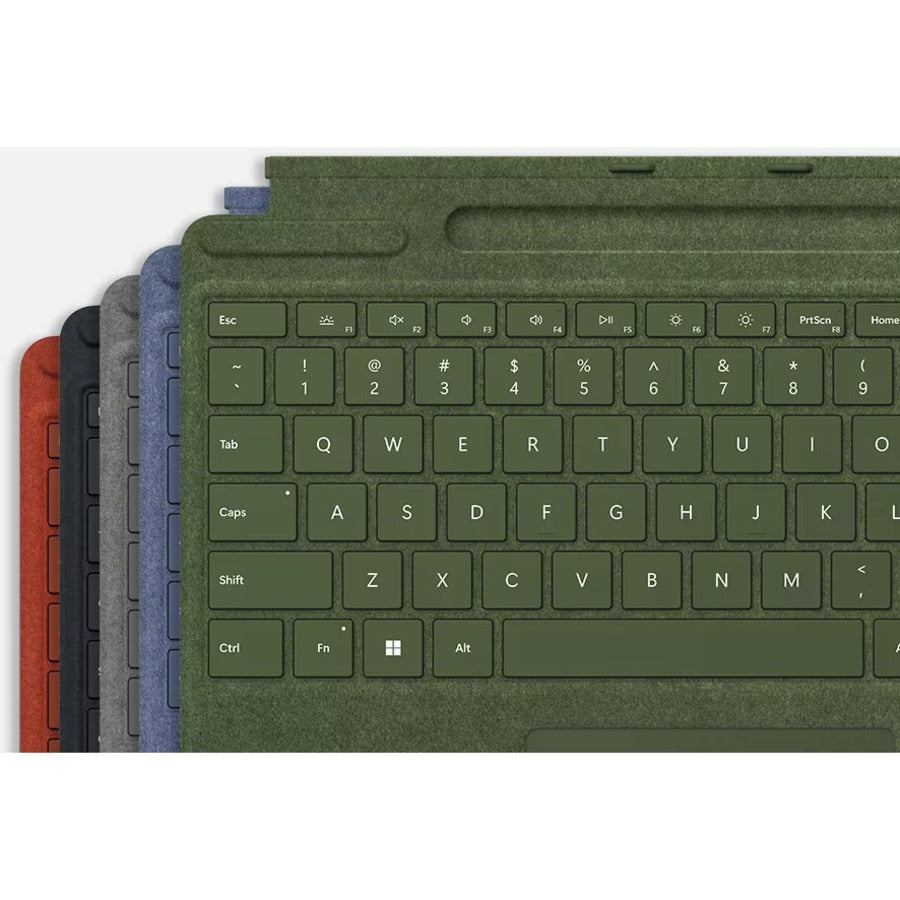 Microsoft Signature Keyboard/Cover Case Surface Pro 8, Surface Pro 9, Surface Pro X Tablet, Stylus - Forest Green 8X8-00118