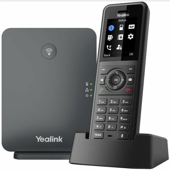 Yealink W77P IP Phone - Cordless - Corded - DECT, Bluetooth - Desktop, Wall Mountable - Black, Classic Gray 1302027