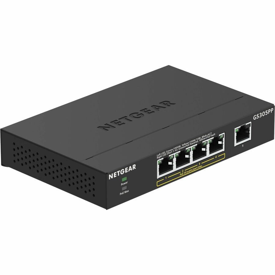 Netgear 5-Port Gigabit Ethernet SOHO Unmanaged Switch with 4 Ports PoE+ (83W) GS305PP-300NAS