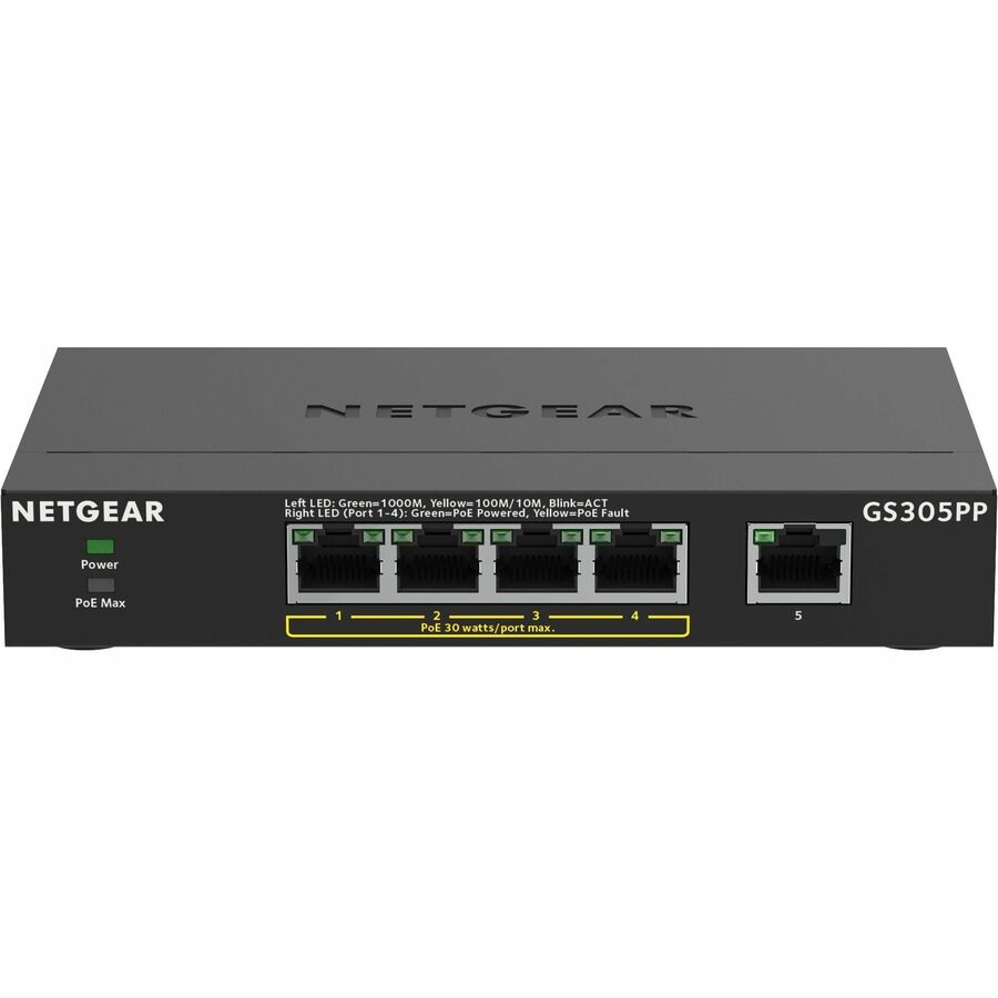 Netgear 5-Port Gigabit Ethernet SOHO Unmanaged Switch with 4 Ports PoE+ (83W) GS305PP-300NAS