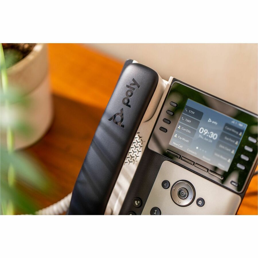 Poly Edge E350 IP Phone - Corded - Corded/Cordless - Wi-Fi, Bluetooth - Desktop, Wall Mountable - Black 82M89AA