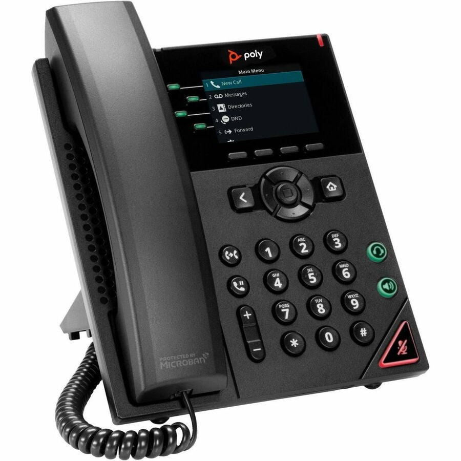 Poly VVX 250 IP Phone - Corded - Corded - Desktop, Wall Mountable - Black 89B62AA#AC3