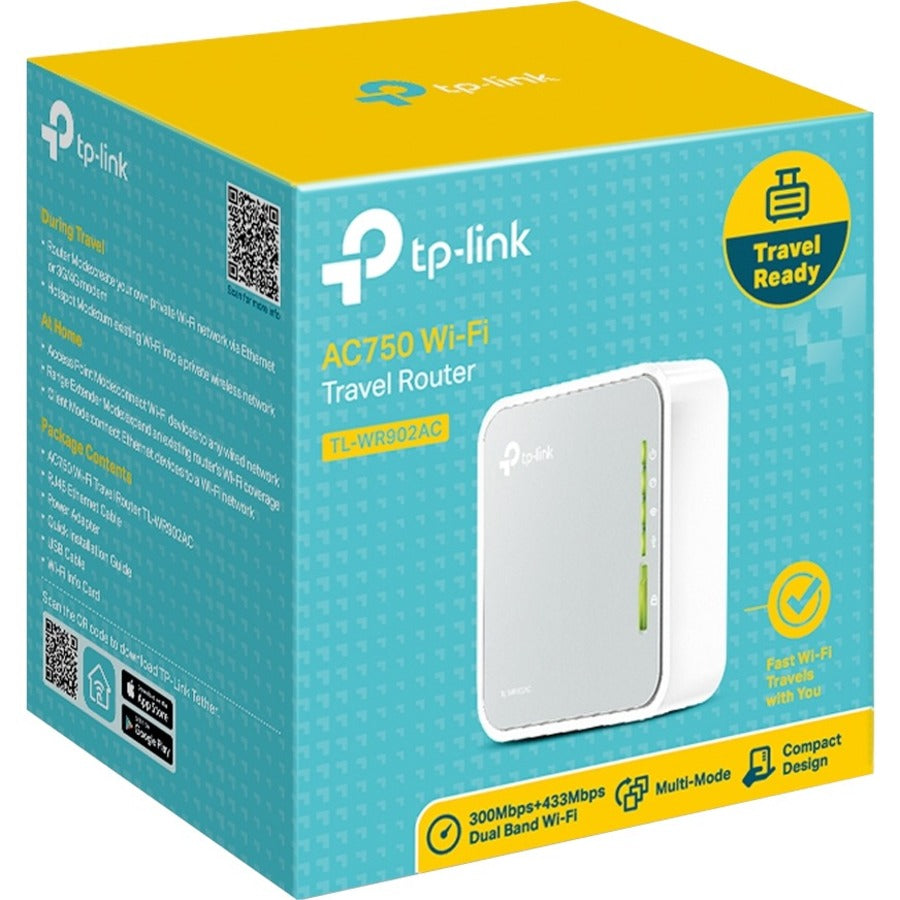 TP-Link TL-WR902AC - AC750 Wireless Portable Nano Travel Router TL-WR902AC