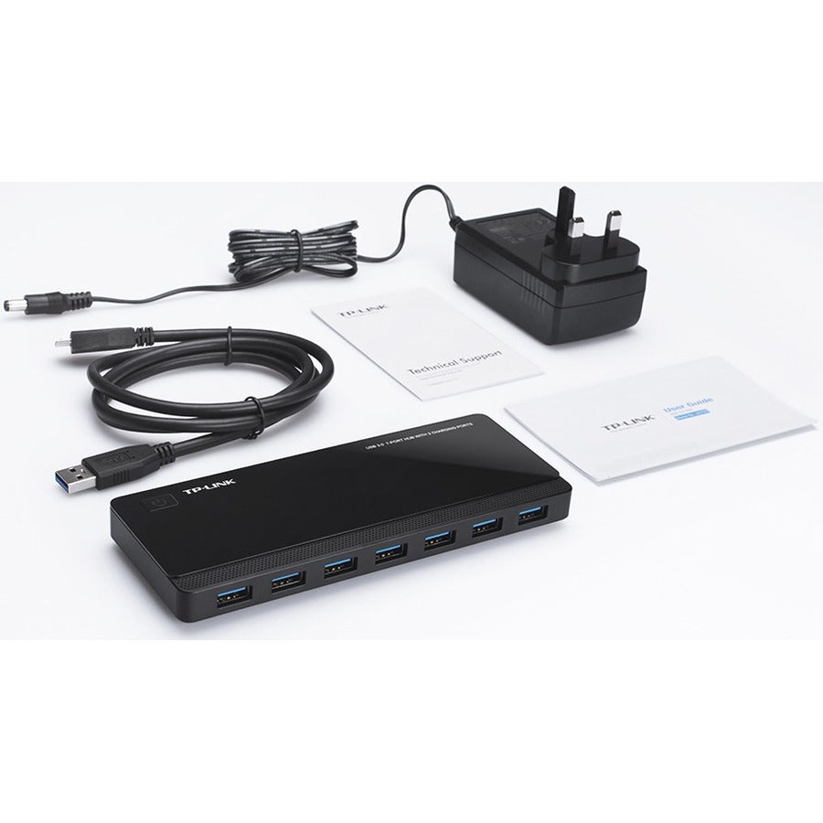 TP-Link UH720 - Powered USB Hub 3.0 with 7 USB 3.0 Data Ports and 2 Smart Charging USB Ports UH720