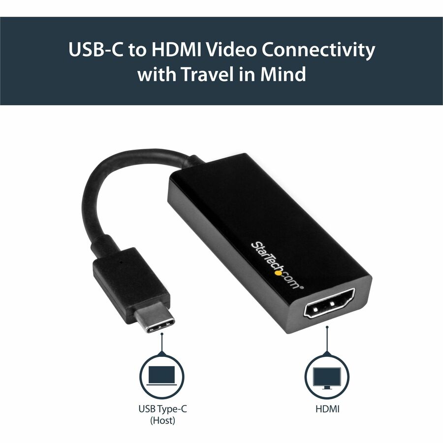 StarTech.com - USB-C to HDMI Adapter - 4K 30Hz - Black - USB Type-C to HDMI Adapter - USB 3.1 - Thunderbolt 3 Compatible CDP2HD