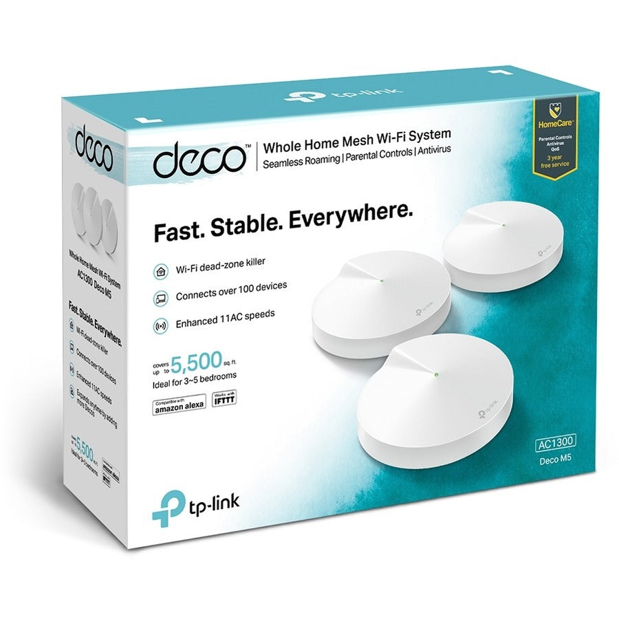 TP-Link Deco M5 (3-pack) - AC1300 Whole Home Mesh Wi-Fi System, 3-Pack Deco M5(3-Pack)