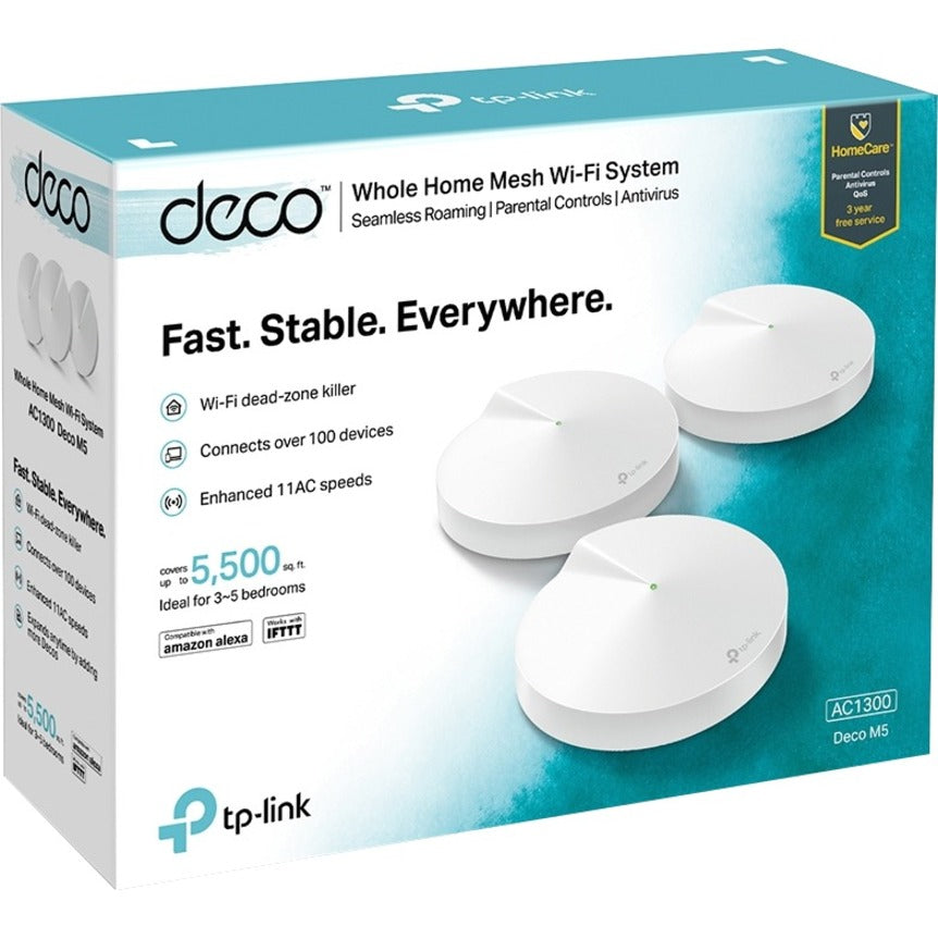 TP-Link Deco M5 (3-pack) - AC1300 Whole Home Mesh Wi-Fi System, 3-Pack Deco M5(3-Pack)