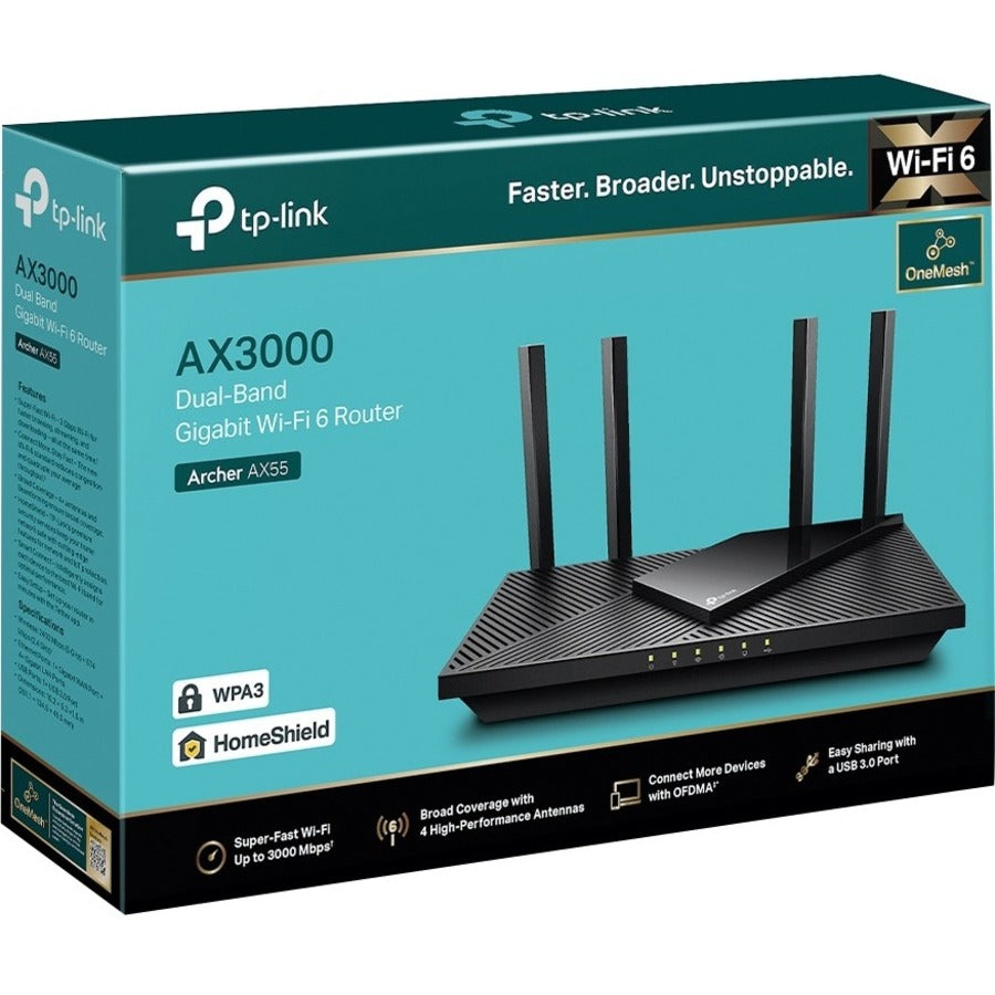 TP-Link Archer AX55 - Wi-Fi 6 IEEE 802.11ax Ethernet Wireless Router ARCHER AX55