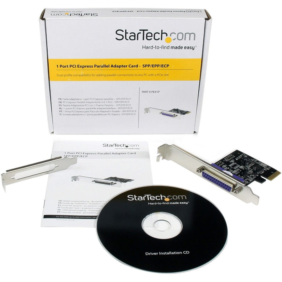 StarTech.com 1-Port Parallel PCIe Card, PCI Express to Parallel DB25 LPT Adapter Card, Desktop Expansion Controller for Printer, SPP/ECP PEX1P2