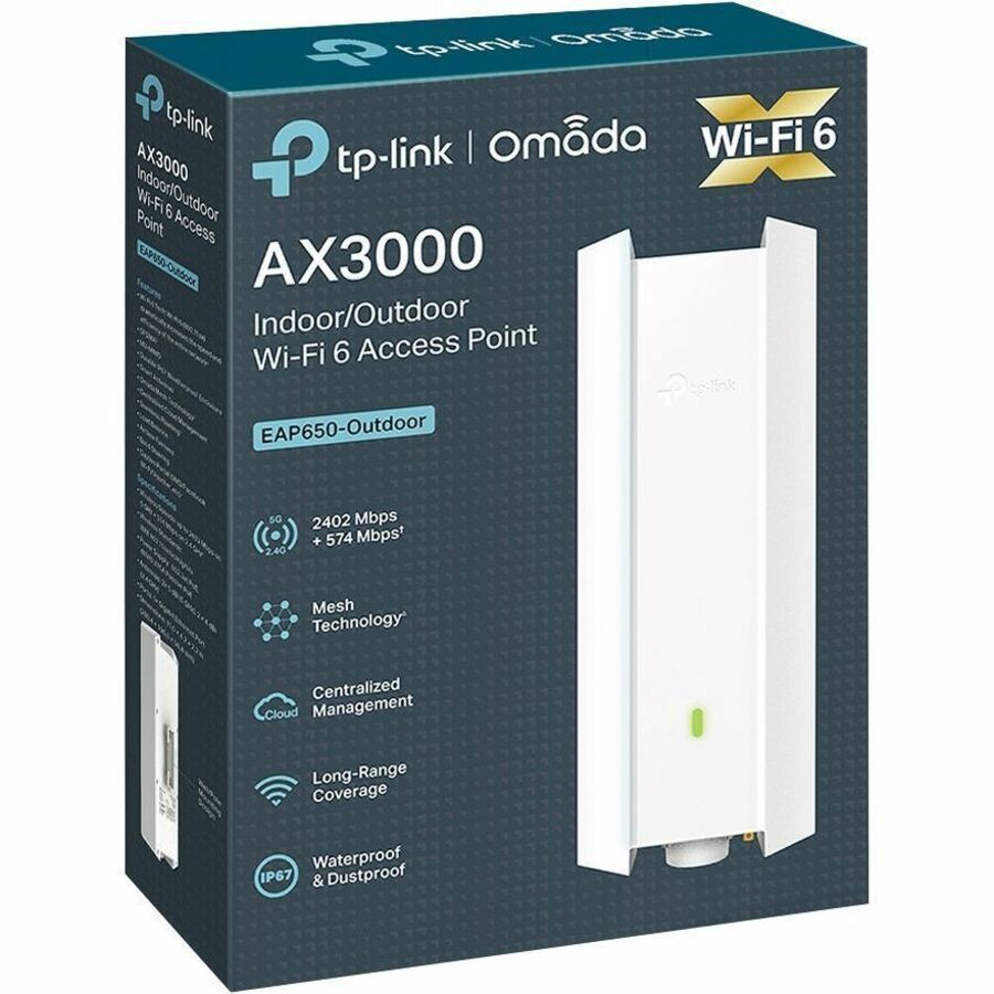 TP-Link EAP650-Outdoor - AX3000 Indoor/Outdoor Dual-Band Wi-Fi 6 Access Point EAP650-OUTDOOR