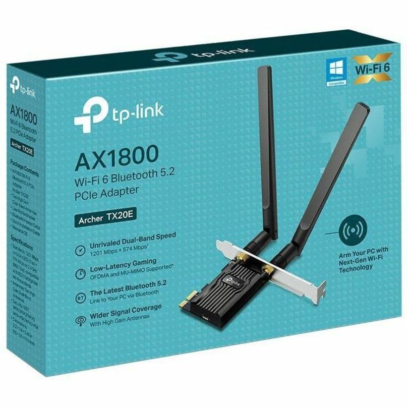 TP-Link Archer TX20E - AX1800 Dual Band Wi-Fi 6 Bluetooth 5.2 PCI Express Adapter ARCHER TX20E