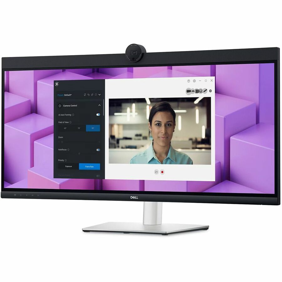 Dell P3424WEB 34" Class Webcam UW-QHD Curved Screen LED Monitor - 21:9 - Black, Silver DELL-P3424WEB