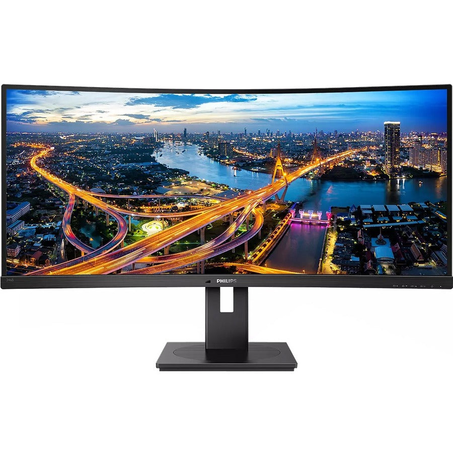 Philips Ultrawide 346B1C 34" Class WQHD Curved Screen LCD Monitor - 21:9 - Textured Black 346B1C