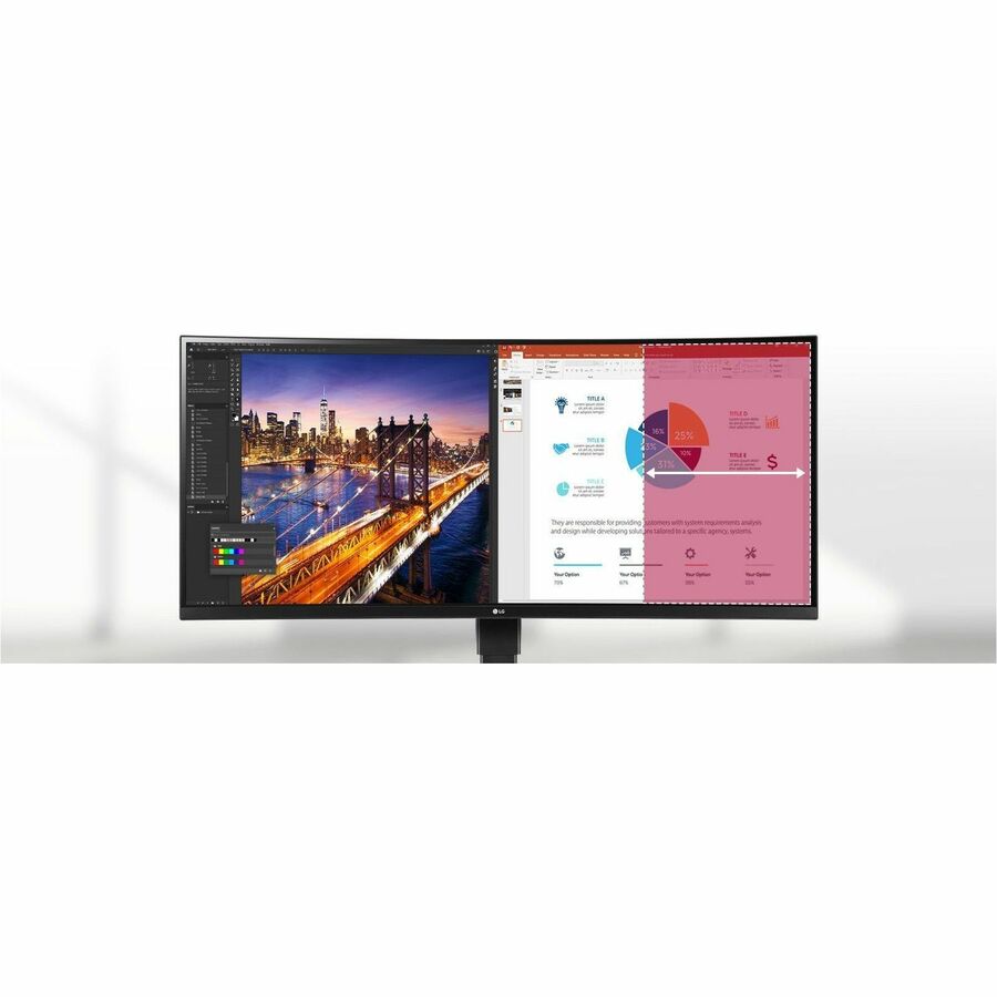 LG Ultrawide 34BQ77QE-B 34" Class UW-QHD Curved Screen LED Monitor - 21:9 - Textured Black 34BQ77QE-B