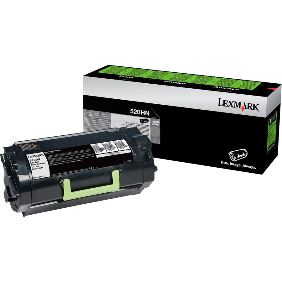 Lexmark 520HN High Yield Laser Toner Cartridge - Black - 1 Pack 52D0H0N