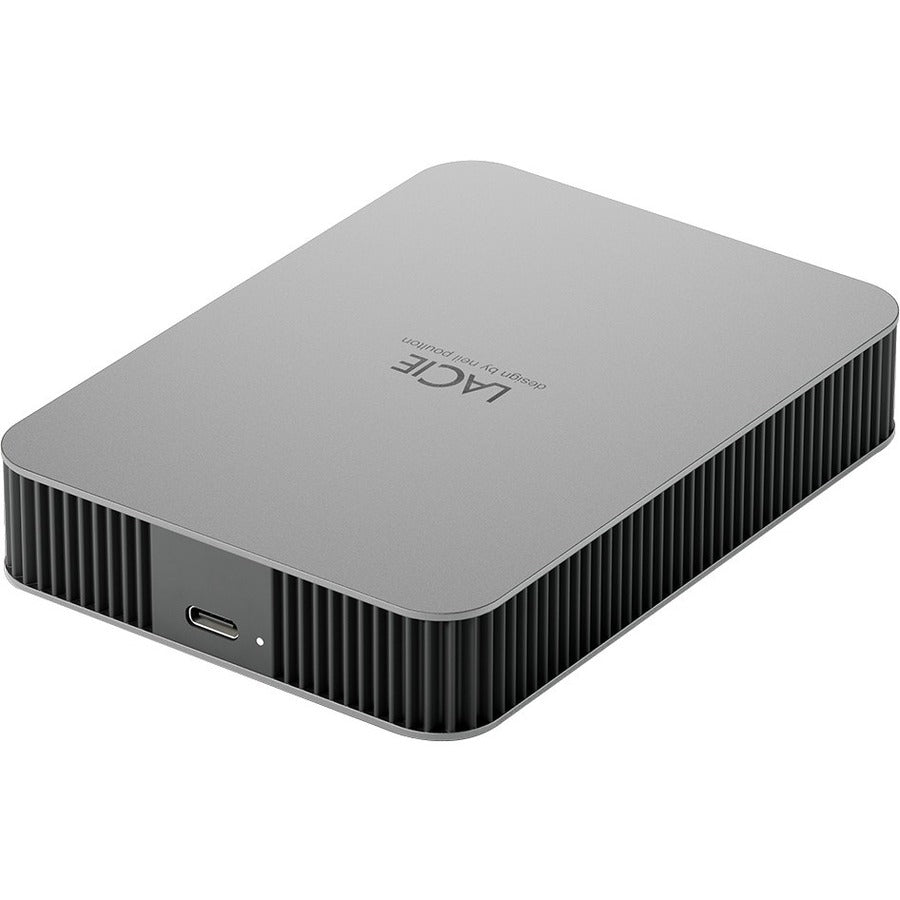 LaCie Mobile Drive STLP4000400 4 TB Portable Hard Drive - 3.5" External - Moon Silver STLP4000400