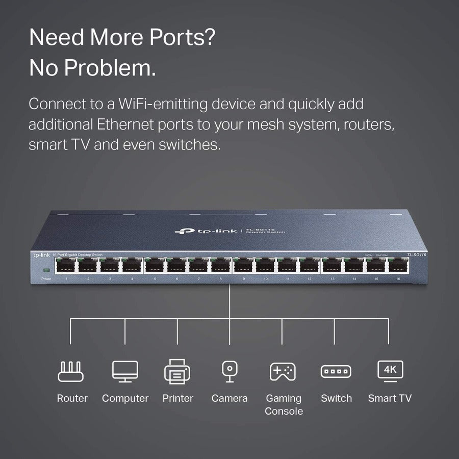 TP-Link 16-Port Gigabit Desktop Switch TL-SG116