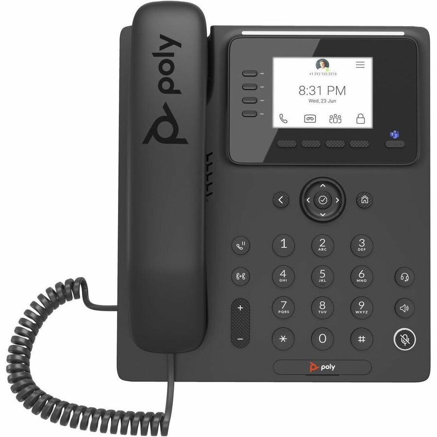 Poly CCX 350 IP Phone - Corded - Corded - Desktop, Wall Mountable - Black 848Z7AA#ABA