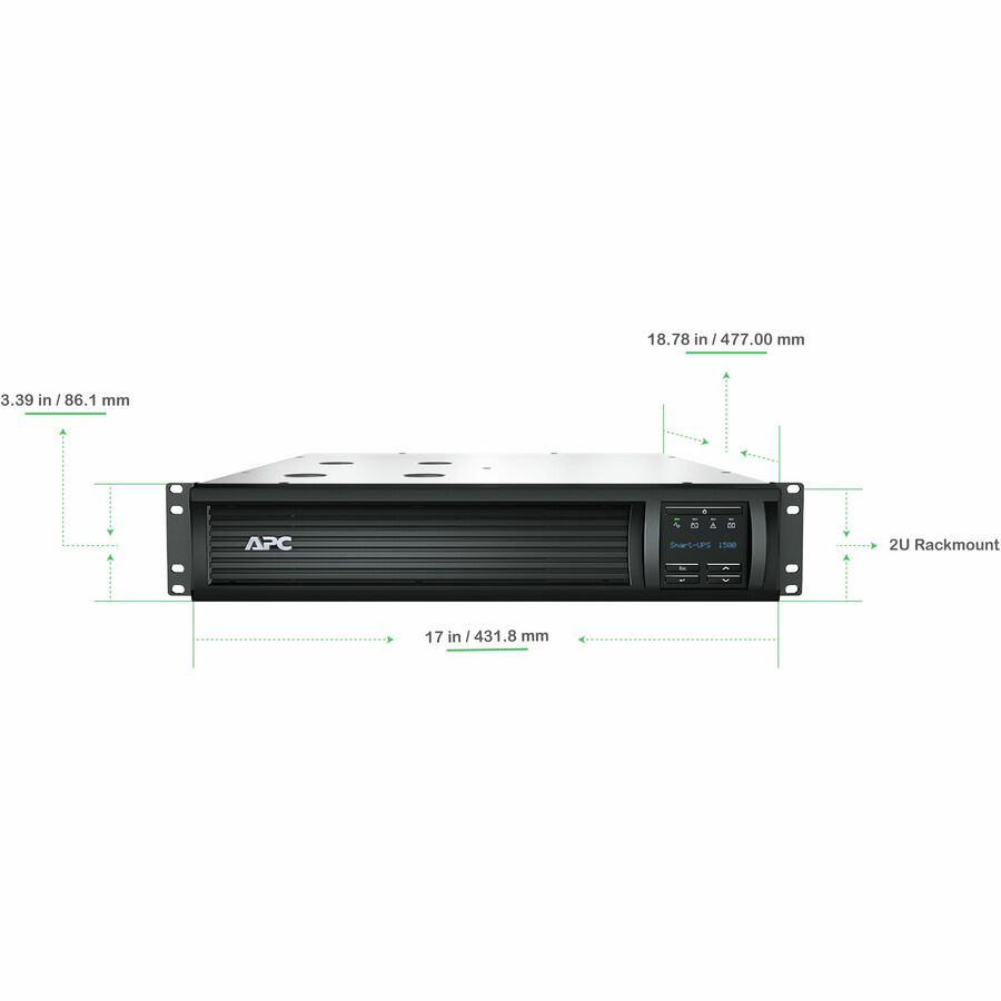 APC by Schneider Electric Smart-UPS 1500VA LCD RM 2U 120V with SmartConnect SMT1500RM2UC