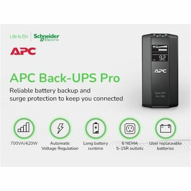 APC Back-UPS RS 700 VA Tower UPS BR700G