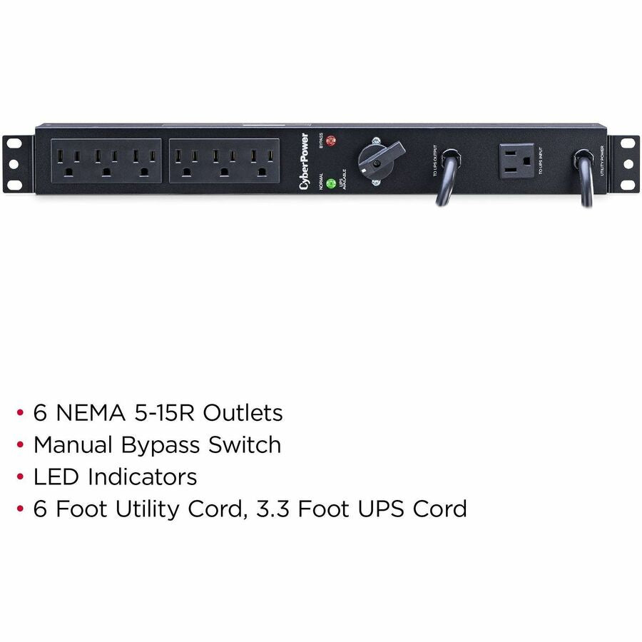 CyberPower MBP15A6 120 VAC 15A Maintenance Bypass PDU MBP15A6