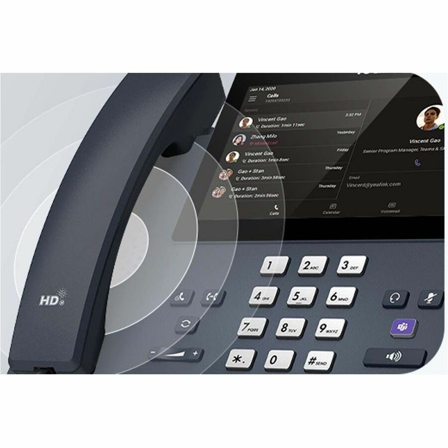 Yealink IP Phone - Corded - Bluetooth, Wi-Fi - Wall Mountable, Desktop - Classic Gray 1301017