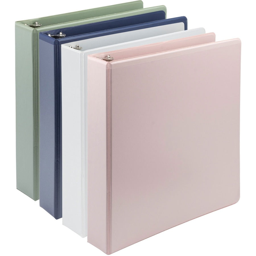 Samsill Plant-Based Durable 1.5 Inch 3 Ring Binders, Made in the USA, Fashion Clear View Binders, Up to 25% Plant-Based Plastic, Assorted, 4 Pack (MP46959) MP46959