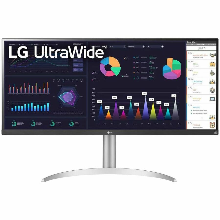 LG Ultrawide 34BQ650-W 34" Class UW-UXGA LCD Monitor - 21:9 - Textured Black, Textured White 34BQ650-W