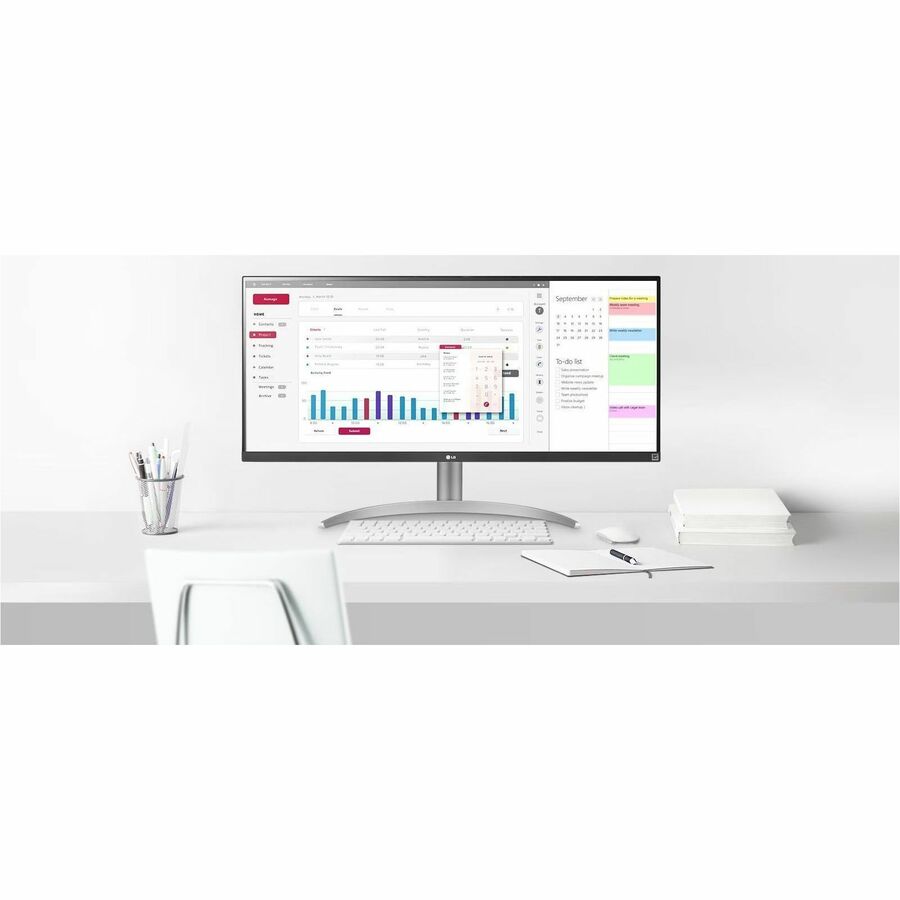 LG Ultrawide 34BQ650-W 34" Class UW-UXGA LCD Monitor - 21:9 - Textured Black, Textured White 34BQ650-W