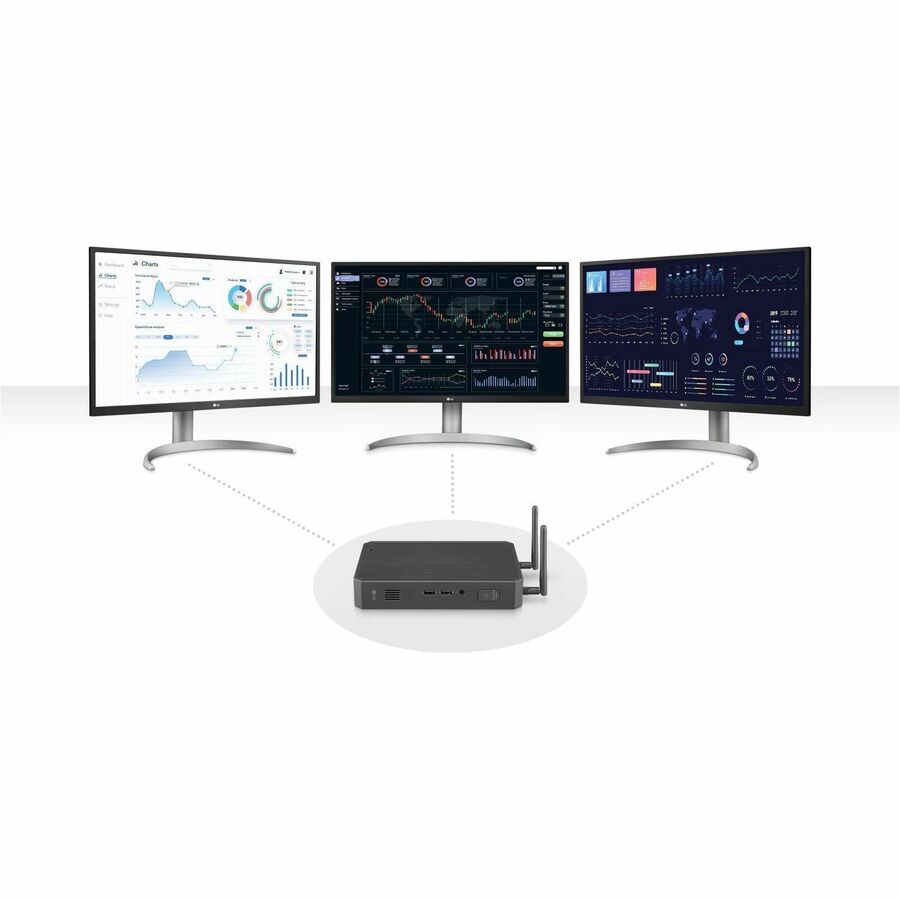 LG CQ601W-BP Desktop Thin Client - Intel Pentium N6005 Quad-core (4 Core) 2 GHz - Charcoal Gray CQ601W-BP