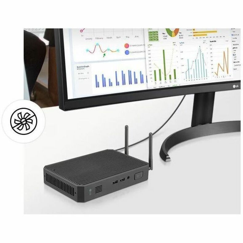 LG CQ601W-BP Desktop Thin Client - Intel Pentium N6005 Quad-core (4 Core) 2 GHz - Charcoal Gray CQ601W-BP