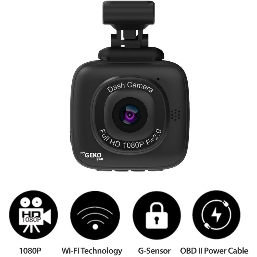 myGEKOgear by Adesso Orbit 500 Full HD 1080p Wi-Fi Dash Cam with OBD II Cable GO5008G