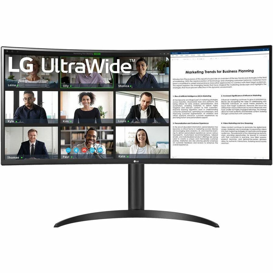 LG Ultrawide 34BR55QC-B 34" Class WQHD Curved Screen LCD Monitor - 21:9 - Textured Black 34BR55QC-B