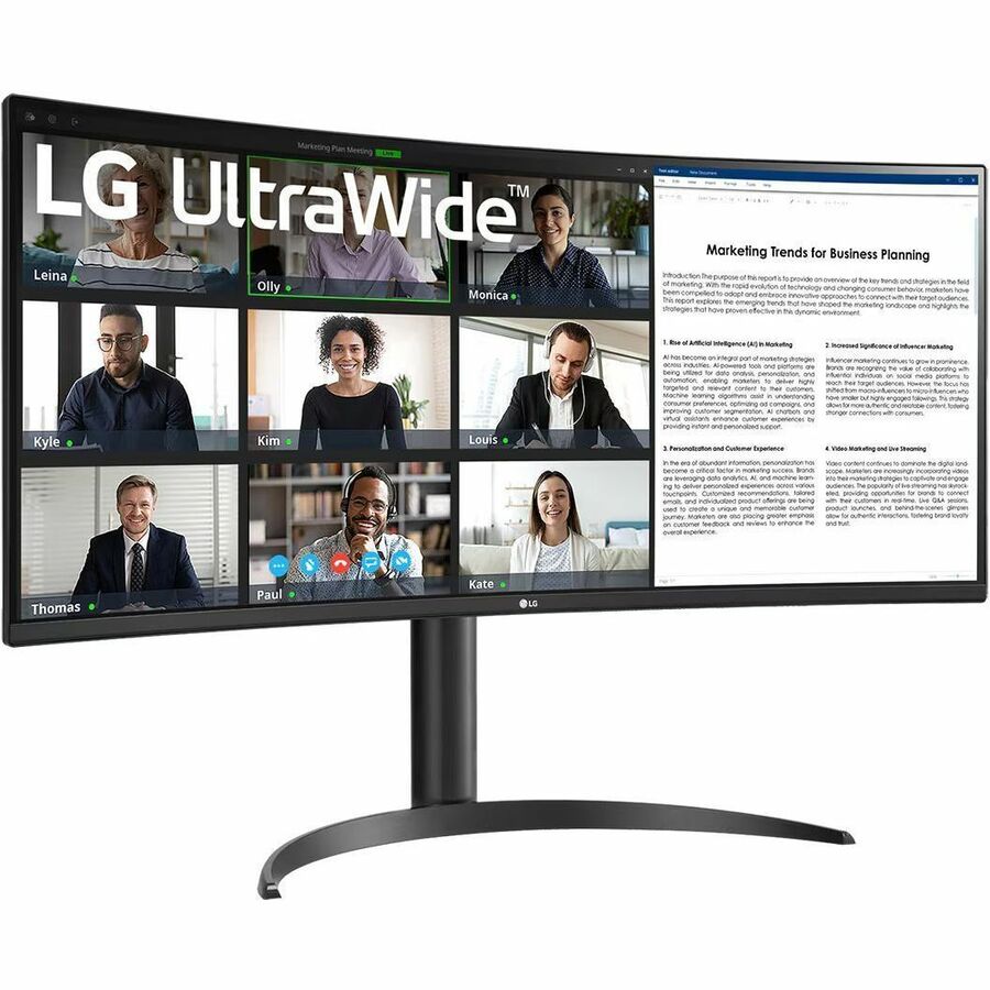 LG Ultrawide 34BR55QC-B 34" Class WQHD Curved Screen LCD Monitor - 21:9 - Textured Black 34BR55QC-B