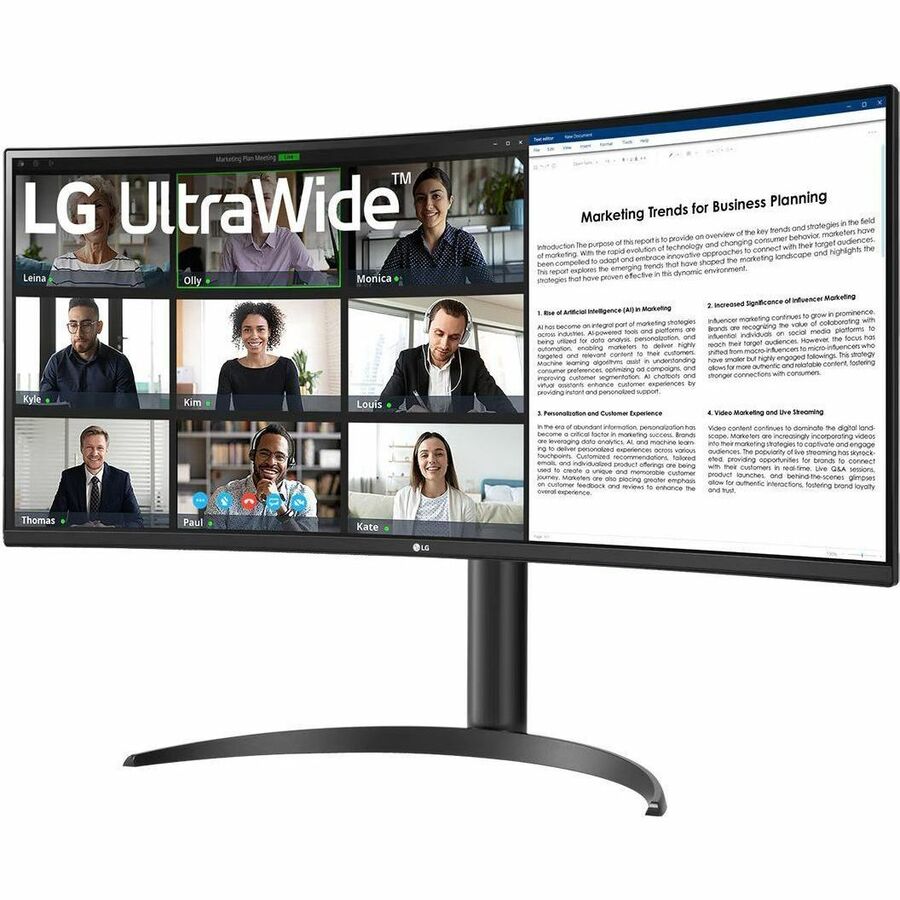 LG Ultrawide 34BR55QC-B 34" Class WQHD Curved Screen LCD Monitor - 21:9 - Textured Black 34BR55QC-B