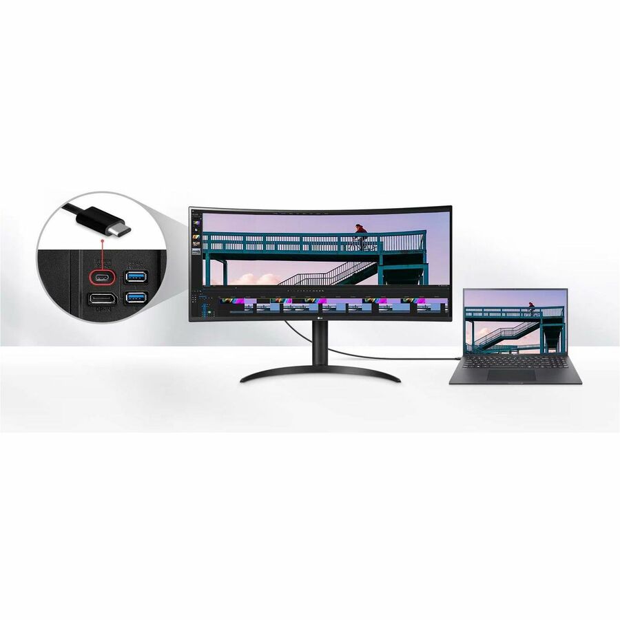 LG Ultrawide 34BR55QC-B 34" Class WQHD Curved Screen LCD Monitor - 21:9 - Textured Black 34BR55QC-B