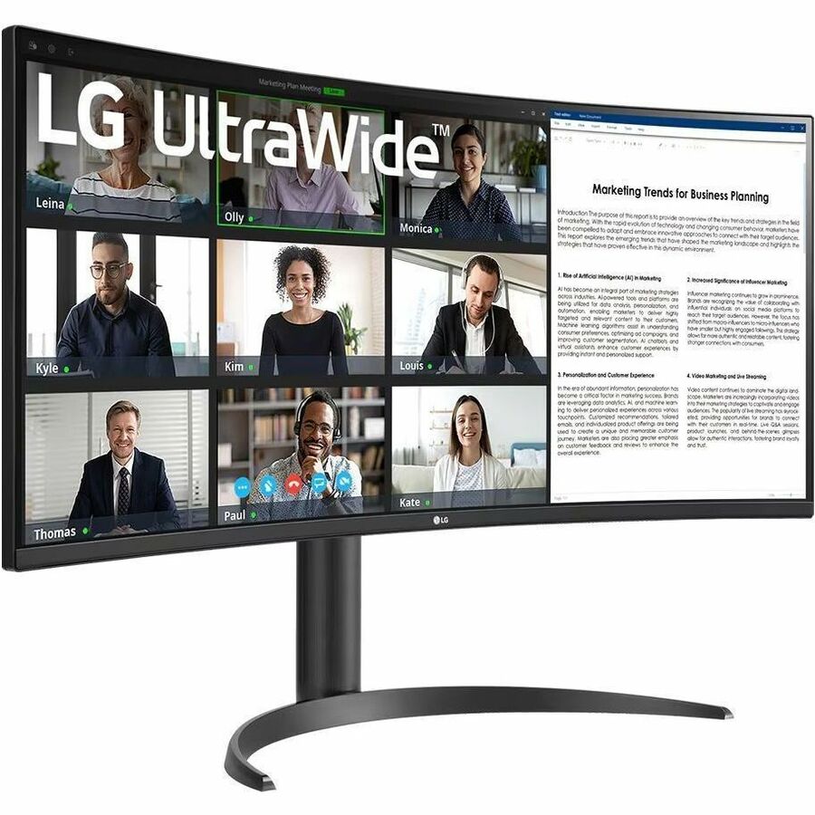 LG Ultrawide 34BR55QC-B 34" Class WQHD Curved Screen LCD Monitor - 21:9 - Textured Black 34BR55QC-B