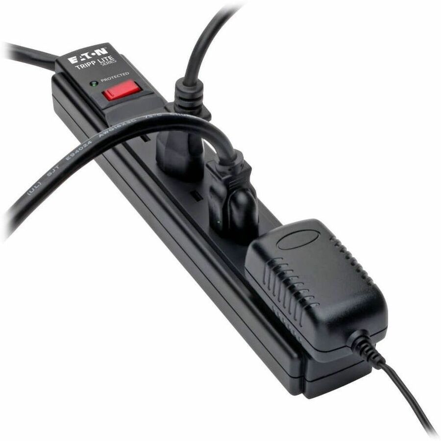 Eaton Tripp Lite Series Protect It! 6-Outlet Surge Protector, 6 ft. Cord, 790 Joules, Diagnostic LED, Black Housing TLP606B