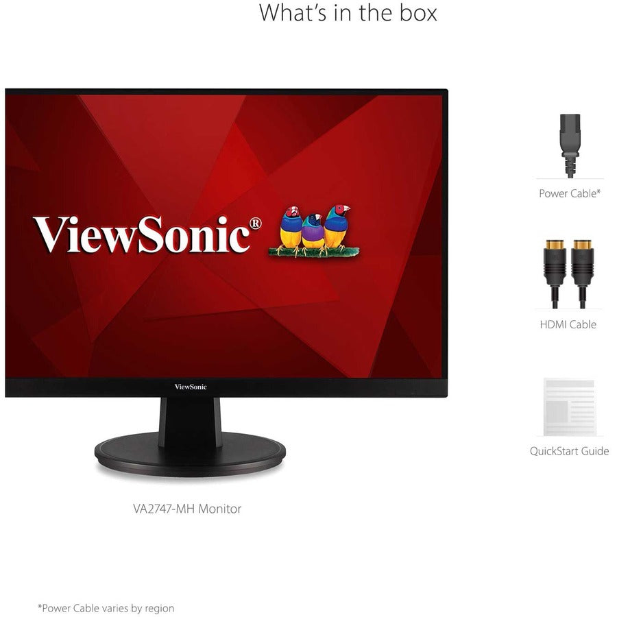 ViewSonic VA2747-MH 27 Inch Full HD 1080p Monitor with FreeSync, 100Hz, Ultra-Thin Bezel, Eye Care, HDMI, VGA Inputs for Home and Office VA2747-MH