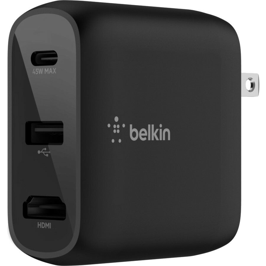 Belkin 45W PD Charger Compatible with Compact Docking Station for Travel with PD Charging, HDMI Adapter for 4K USB-C AVC010TTBK